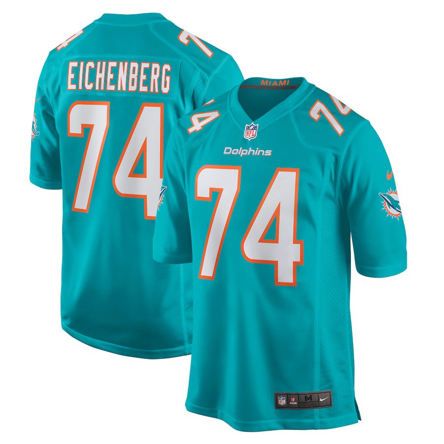 Men Miami Dolphins #74 Liam Eichenberg Nike Green Game NFL Jersey